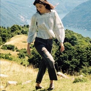 Ciao Lucia Cream Floral Peasant Blouse